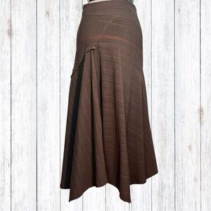 Elegant Asymmetrical Brown Skirt